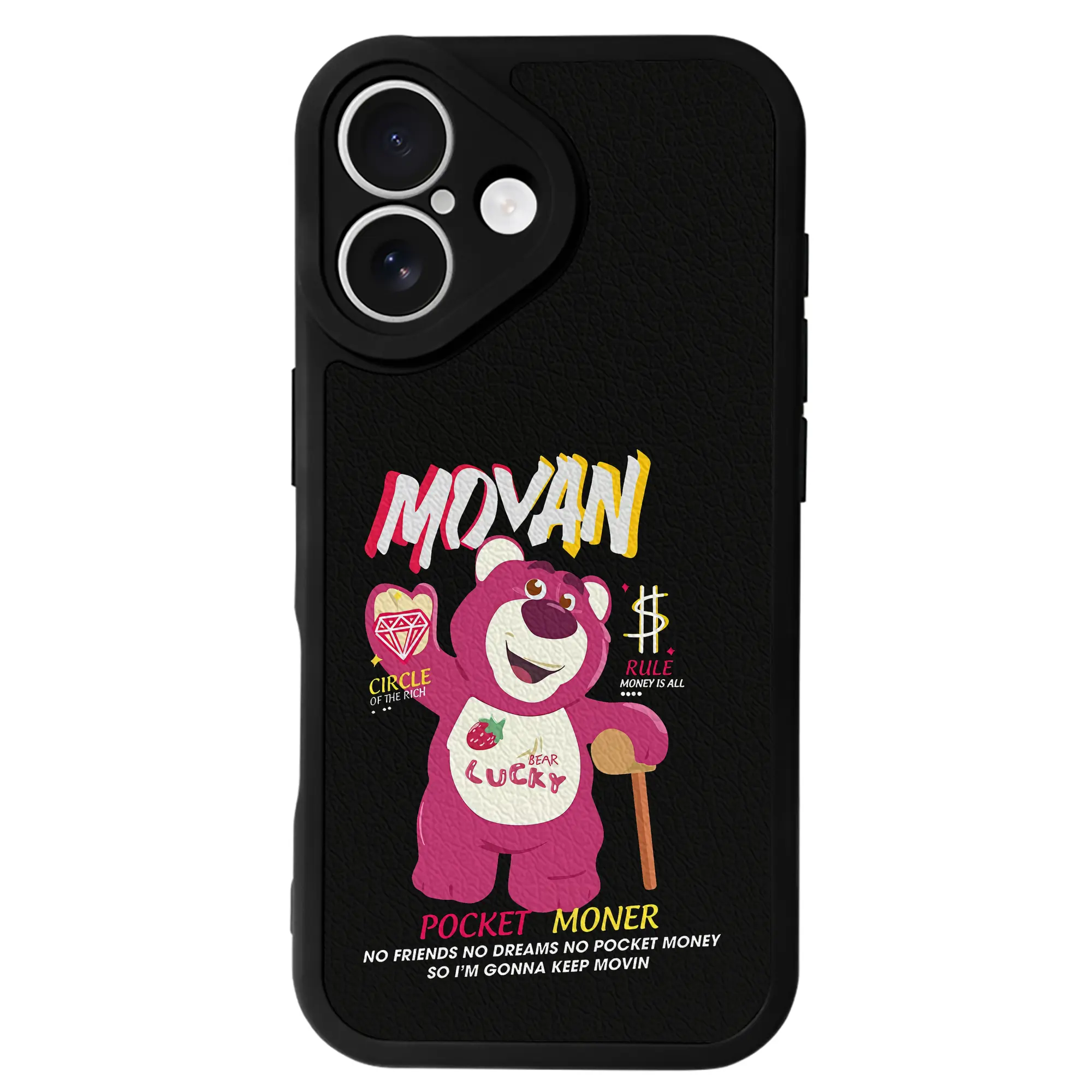 トイ・ストーリー グッズ ロッツォ・ハグベア - IPhone 16シリーズ対応 ・ シリコンスマホケース ・ レザー調 ・ 高精度フィット ・ 耐衝撃 ・ ワイヤレス充電対応 ・ 精密カット